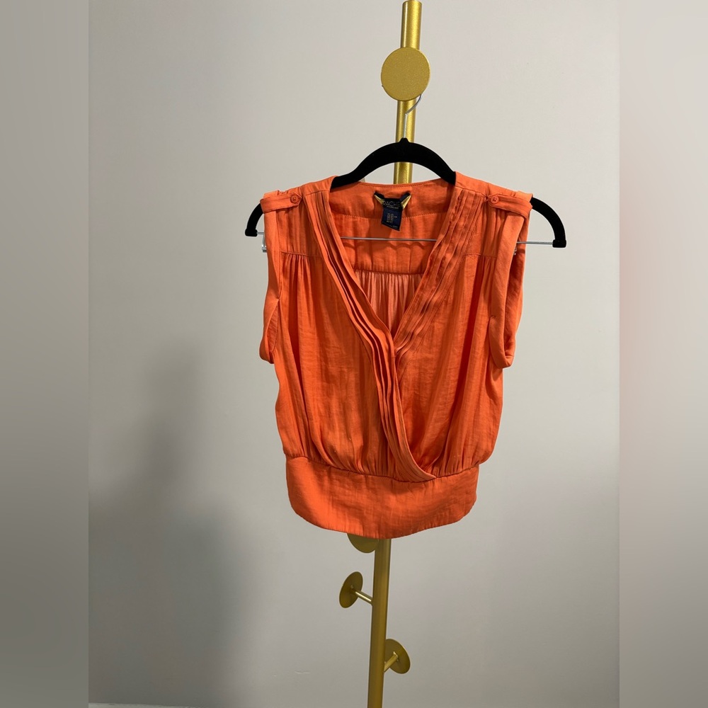Rachel Roy Vibrant Orange Sleeveless Blouse